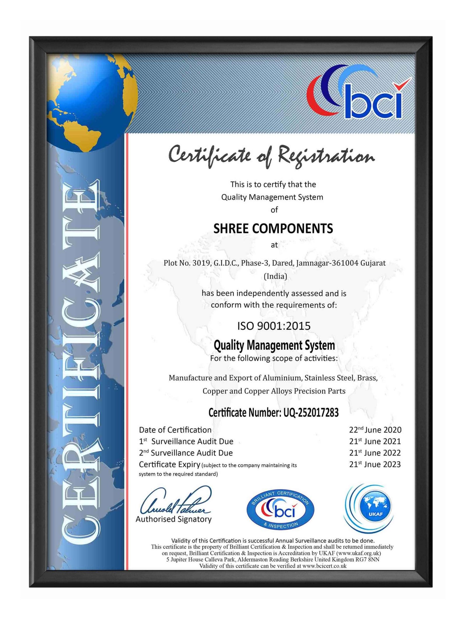ISO 9001 : 2015 Certified Company